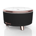Ultrasonic aroma diffuser with 500ml tank, wood-grain finish, round shape, in green colour