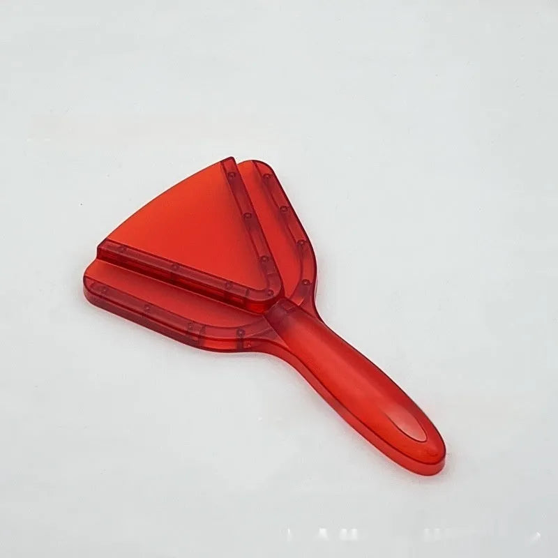 Adjustable telescopic can and bottle opener tool in red plastic on a white background.