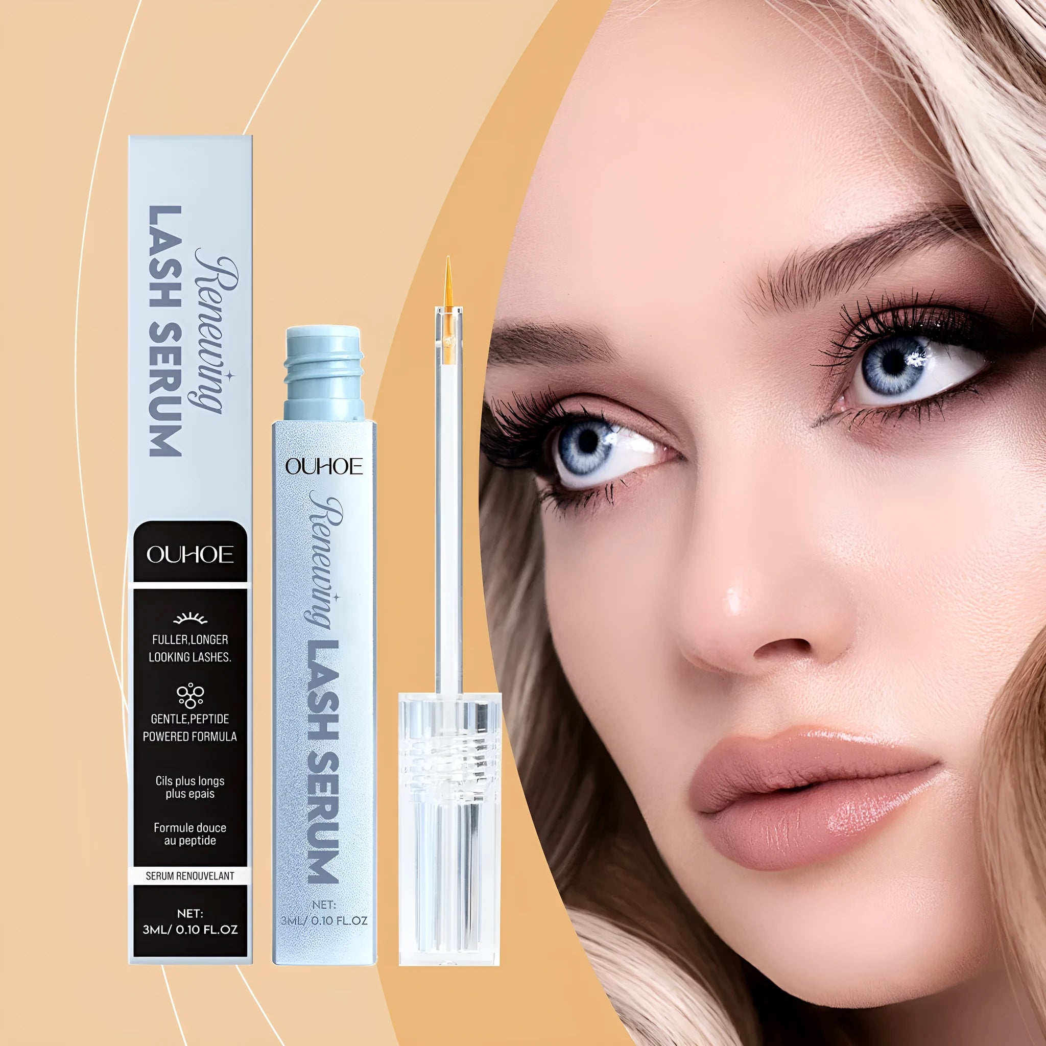 Nourish Liquid of Eyelash serum bottle, 3ml capacity with dropper