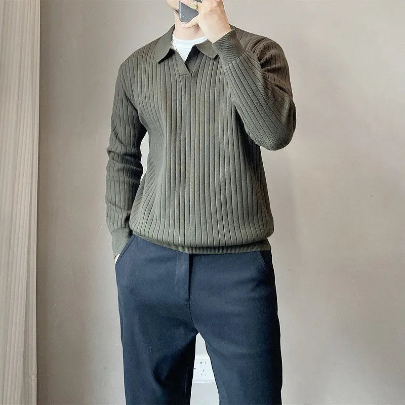 Boys' loose long sleeve knitted pullover sweater in modal fabric, shown in multiple colours.