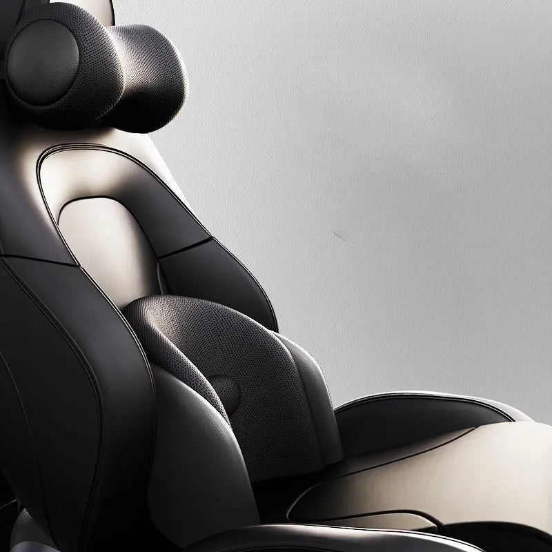 Car seat electric massage cushion in memory cotton with headrest and lumbar support options