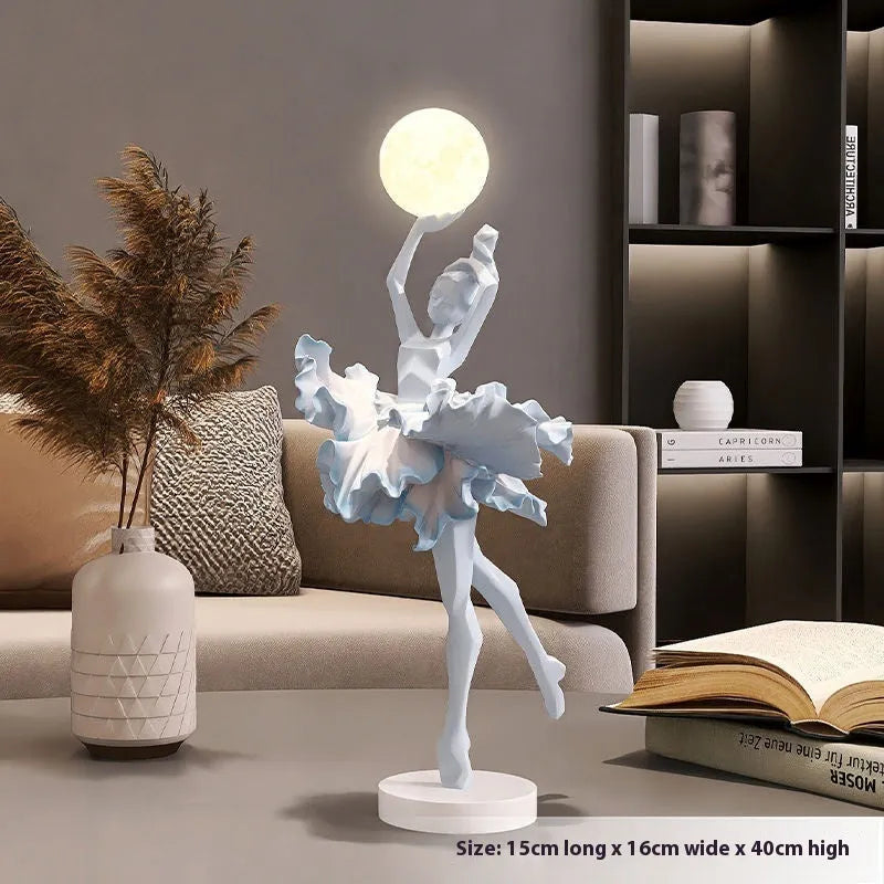 Art Girl Atmosphere modern decorative USB night light in Black Gold, White, Pink, or Light Blue colour.