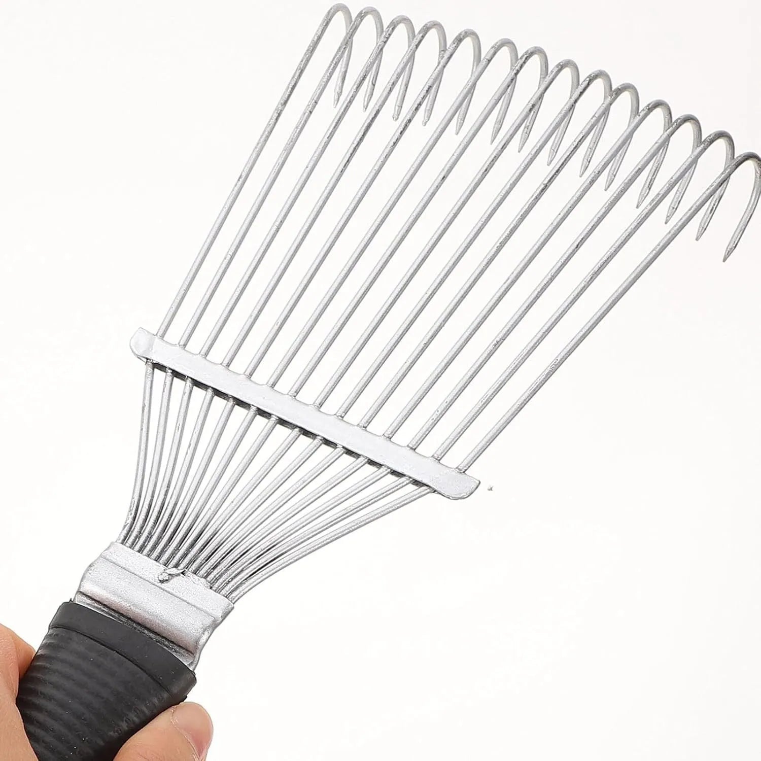 Black stainless steel grooming rake comb for horses and dogs measuring 33cm