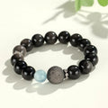 Silver Stone crystal beaded bracelet with electroplated finish and mixed crystal elements