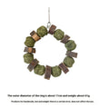 Hamster toy with applewood chew rod and woven straw ball ring for small pet enrichment