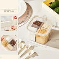 White rotating kitchen storage container with cutlery holder and four-section spice box organiser.