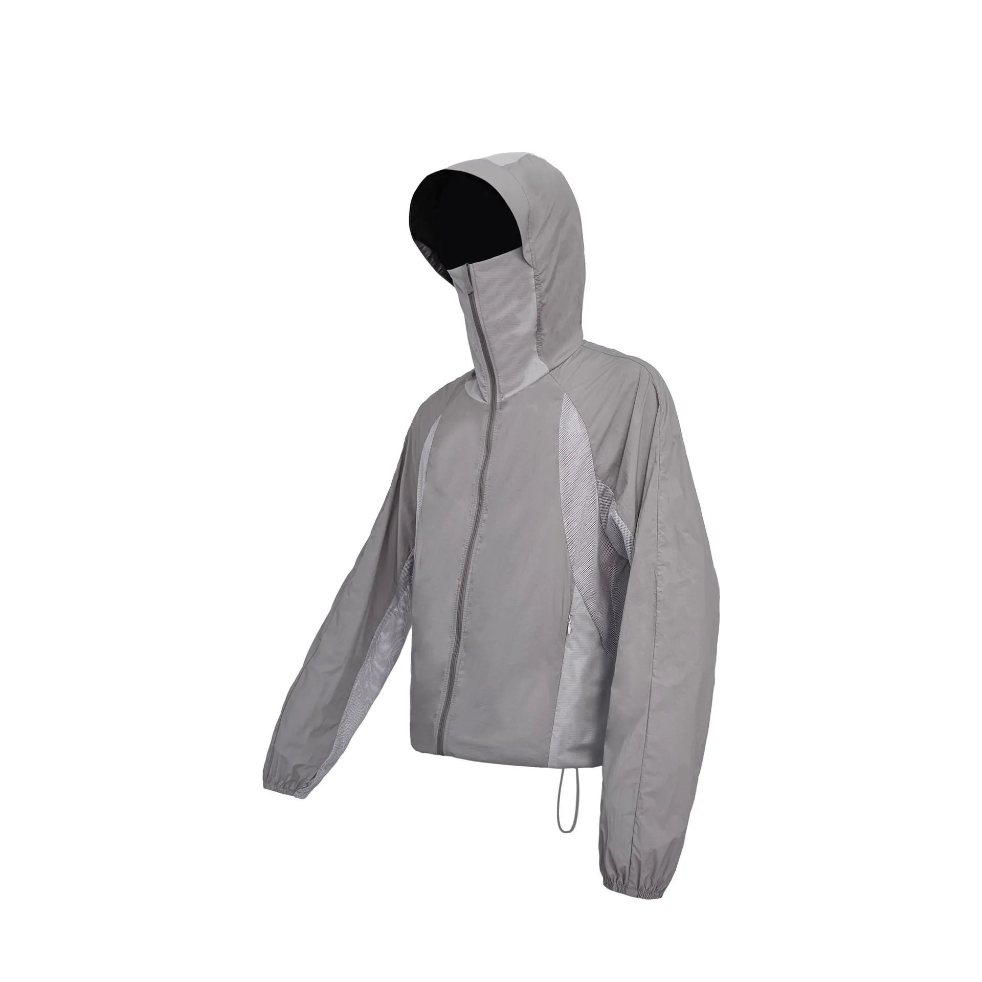 Mesh stitching thin nylon sun protective clothes in desert brown, light grey, red and blue colour options