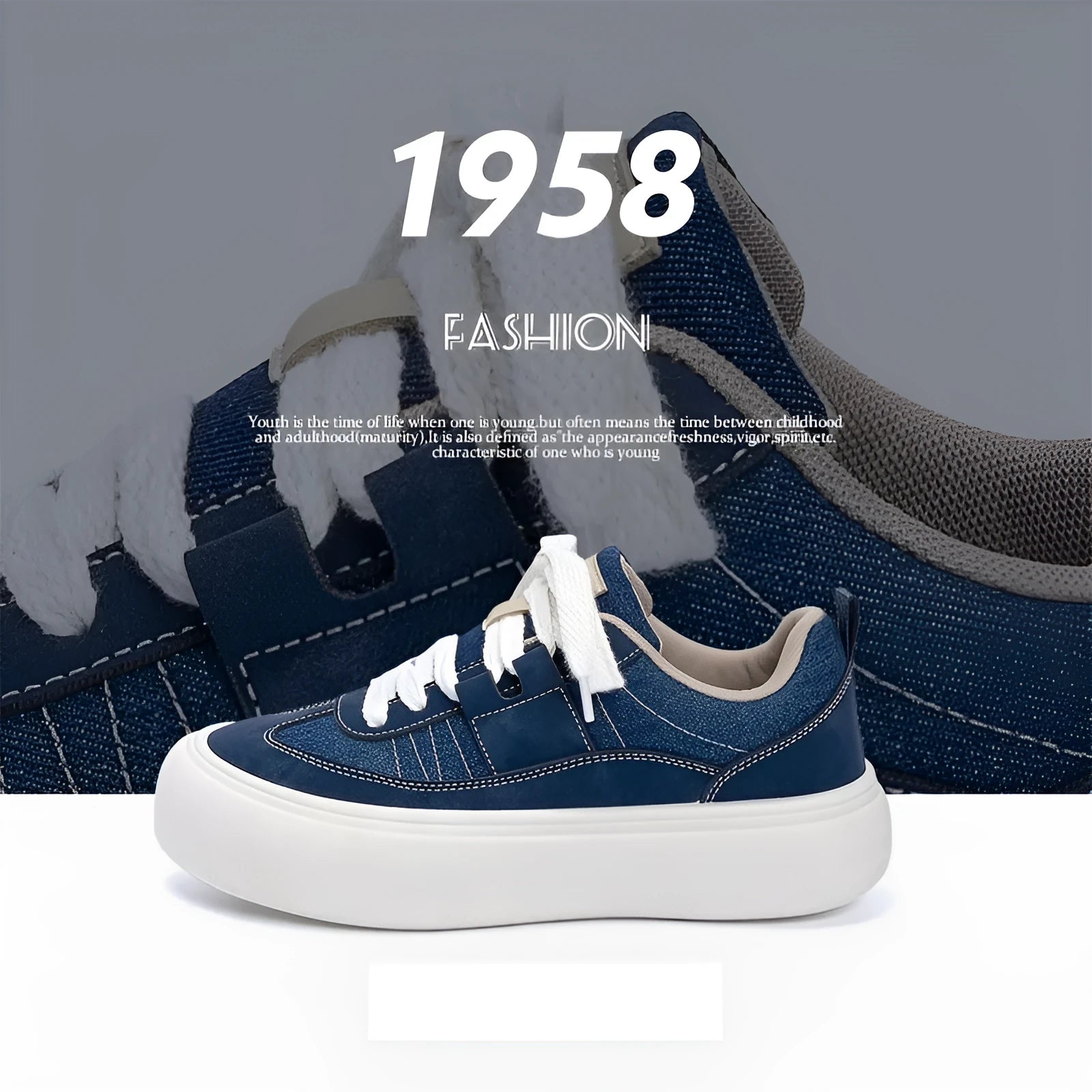 Men's black canvas platform sneakers with lace-up front and 3-5cm raised sole