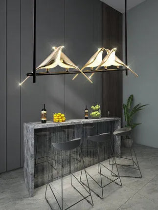 Modern aluminium alloy ceiling lamp with iron chandelier design showing 650mm diameter and adjustable height feature