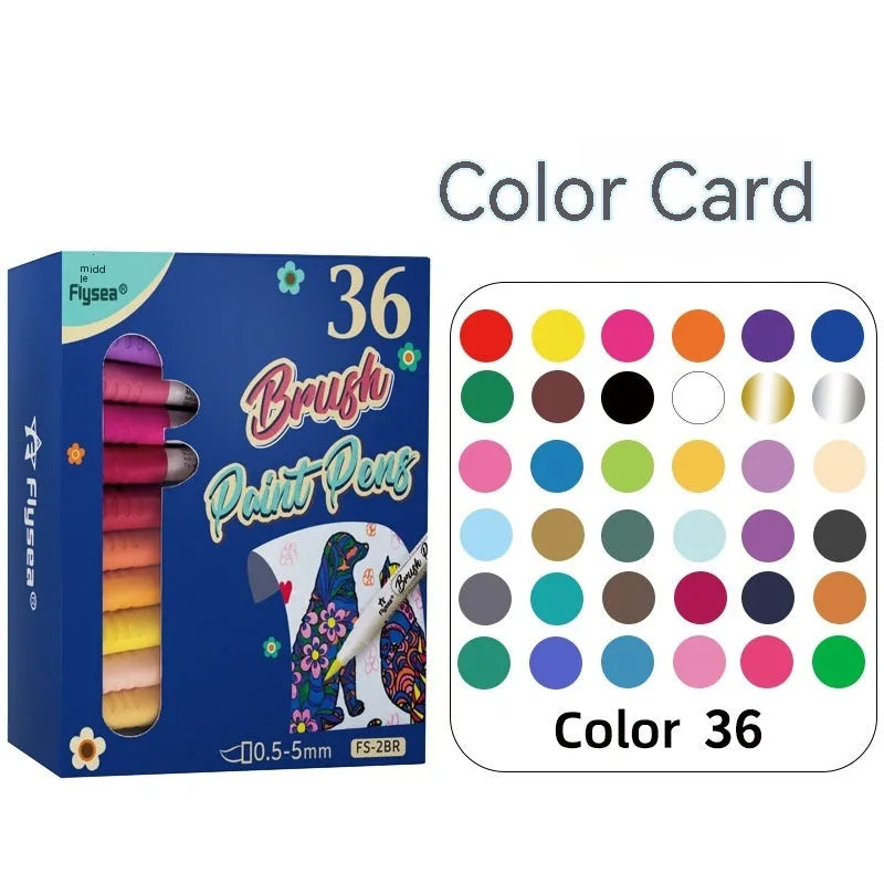 Set of soft head gouache brush marker pens for hand painting and card decoration