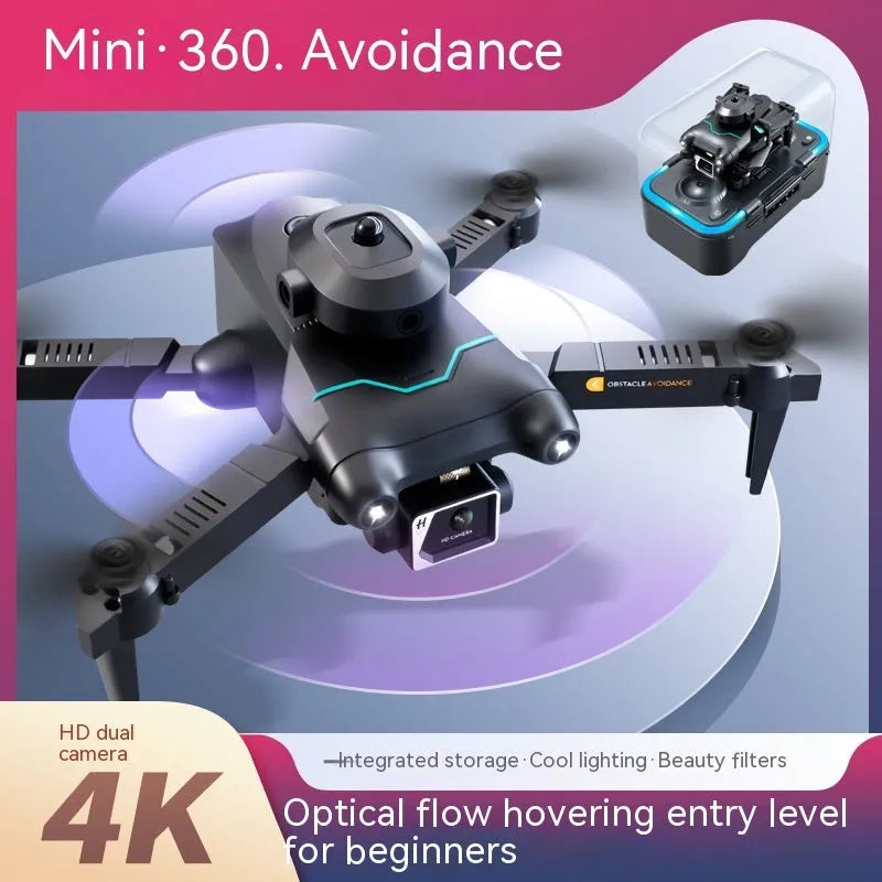 Black four-axis obstacle avoidance aerial photography drone under 30cm with dual camera