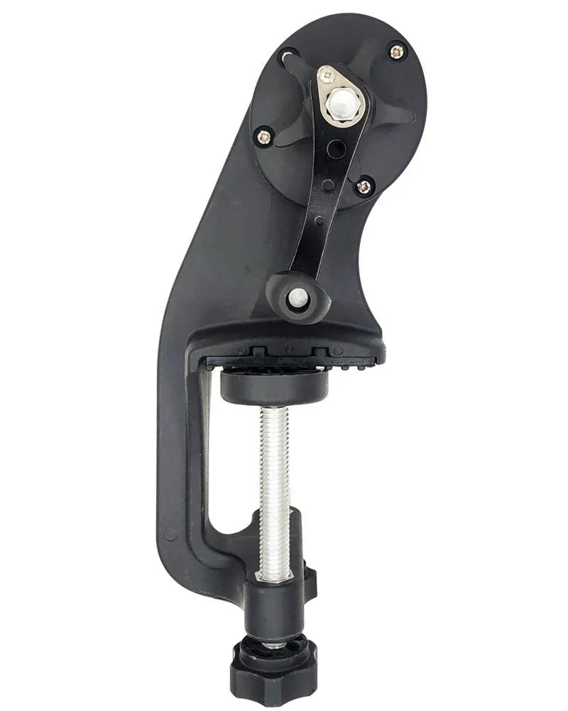 Portable fishing line winder with composite fibre construction and extension shaft