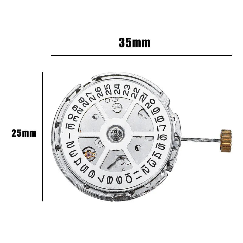 Silver 8215 automatic watch movement replacement with 25mm diameter