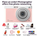 Student digital camera with retro design in three colours: Cherry Blossom Pink, Dark Night Black, Space White