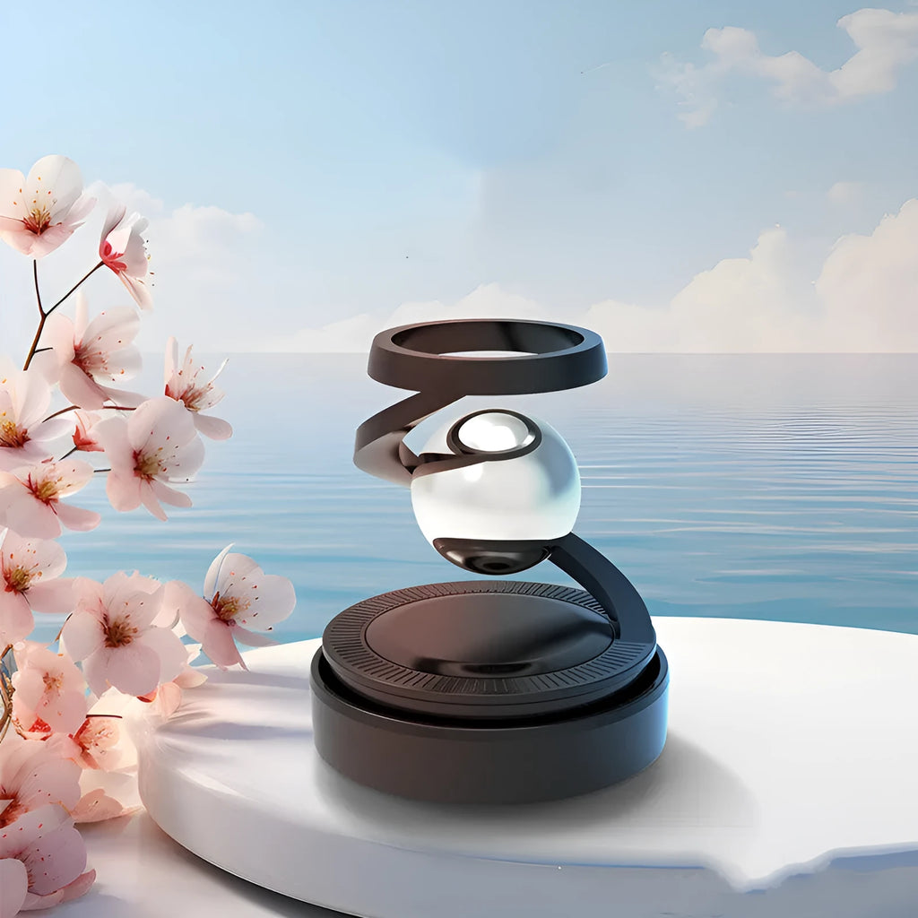 Solar-powered car ornament with aromatic function in Gulong and Ocean colours