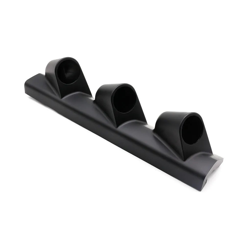 Black three-hole instrument mounting frame for right-hand drive cars with 52mm gauge openings