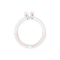 Plush winter steering wheel cover with embroidered cartoon bear design, sized for 38cm diameter wheels.