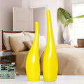 Nordic gold plating ceramic curved bottle vases in modern home decor style