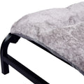 Folding steel frame dog camp bed with mesh platform and removable mattress