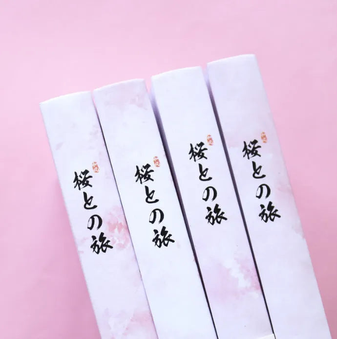 Muco hardcover notebook with Sakura flower orbit design in pink, green, red, or yellow colours