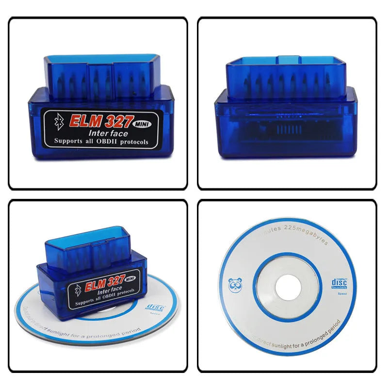 Bluetooth OBD2 scanner for Android and Windows with ELM327 chipset for vehicle diagnostics