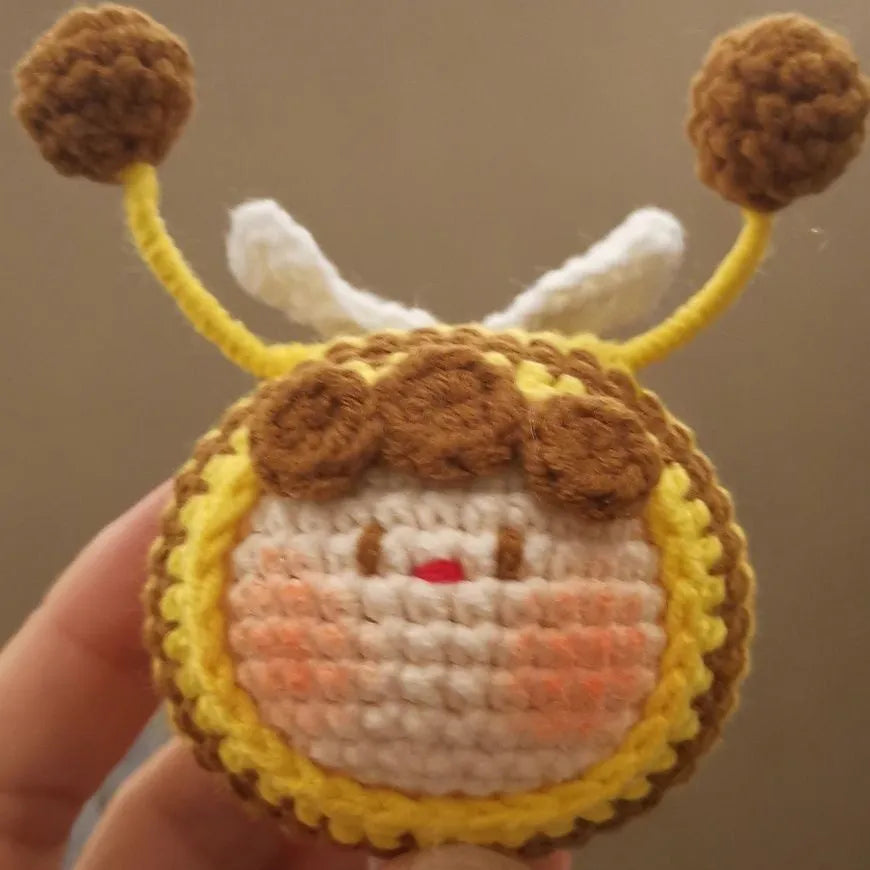 Handmade crocheted bee colony plush ornament for woolen doll displays