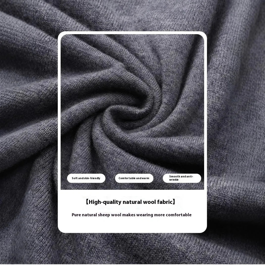 Men's regular fit wool pullover sweater in light camel colour showing conventional sleeve design