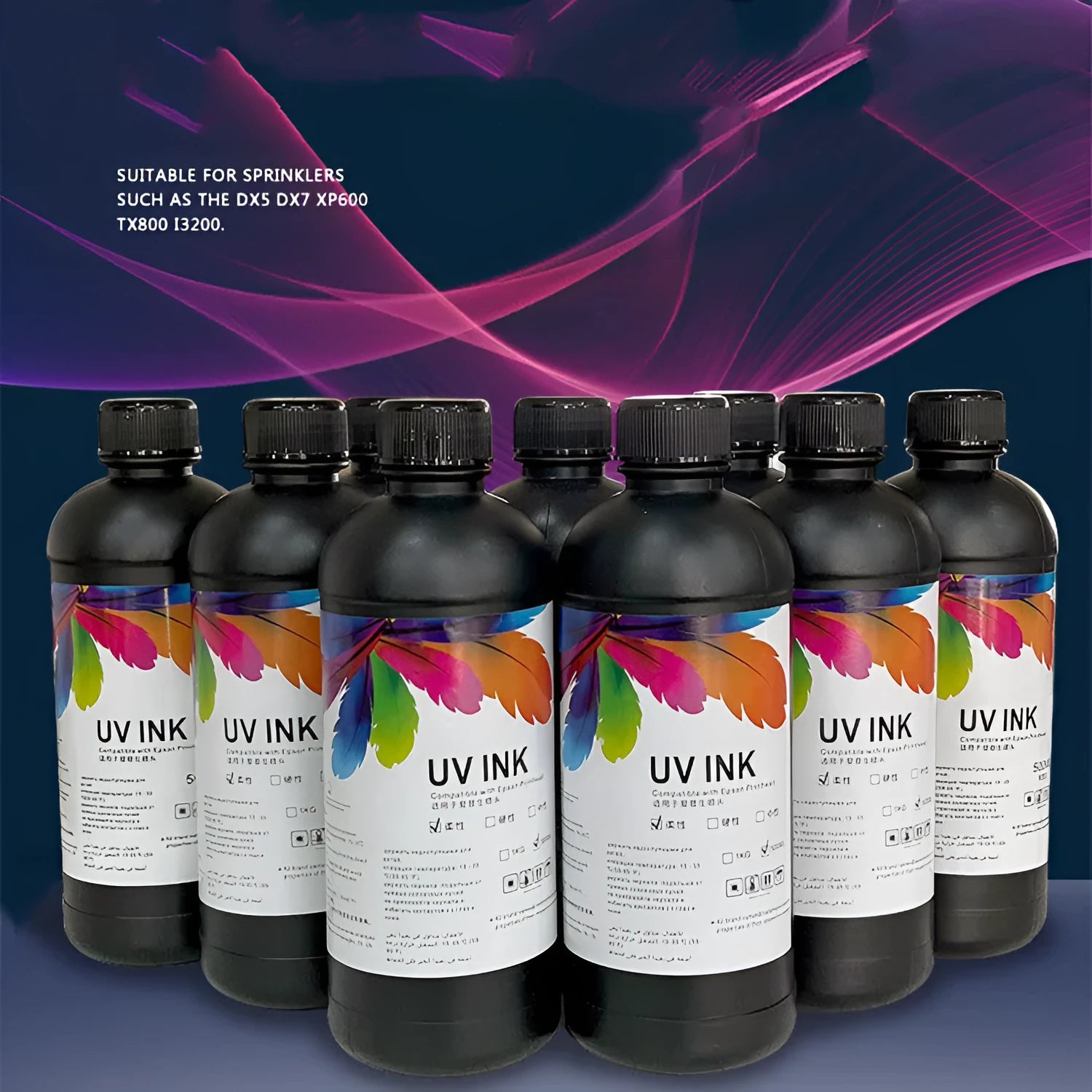 500ml bottle of Epson compatible UV ink for XP600 TX800 printers.