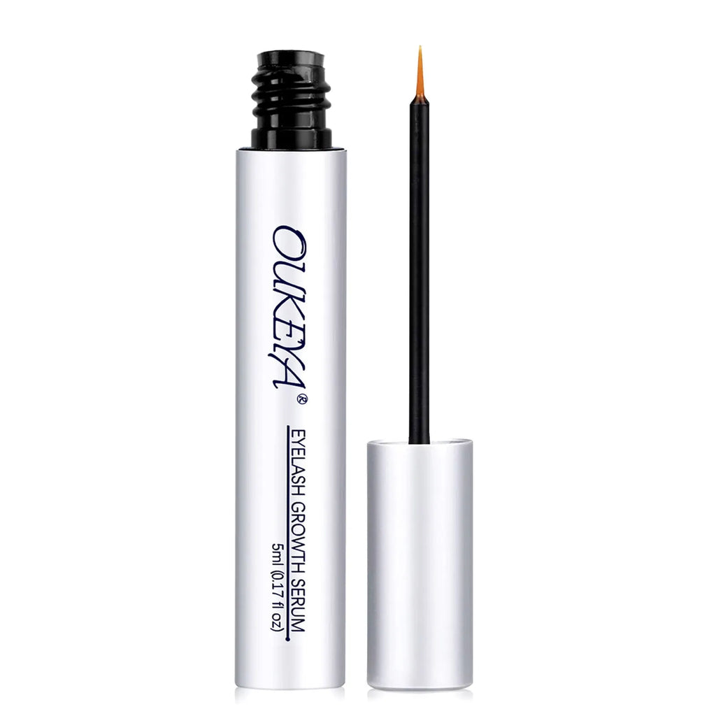 Silver-coloured eyelash growth essence bottle containing 5ML of nutrient solution