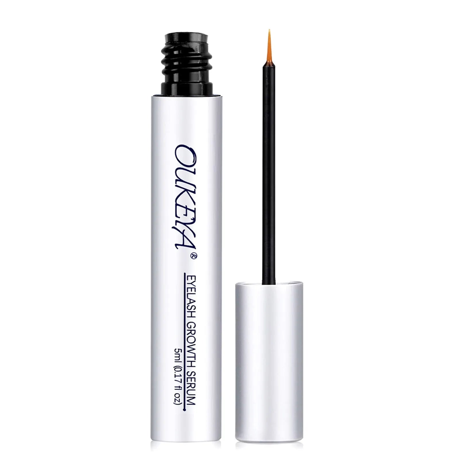 Silver-coloured eyelash growth essence bottle containing 5ML of nutrient solution