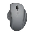 Grey and black rechargeable wireless optical mouse for laptops with USB charging cable