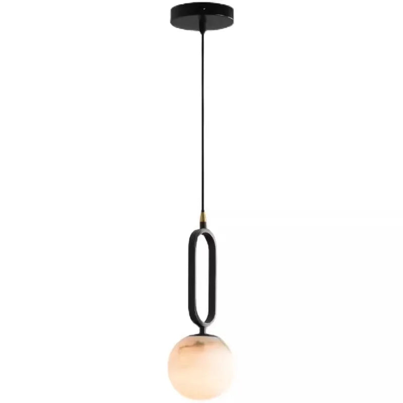 Nordic wall light marble shade copper frame black finish 15cm size on wall