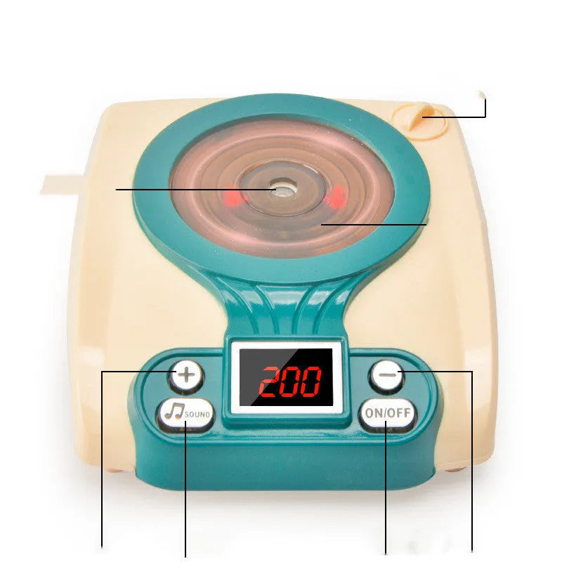 Plastic children's play kitchen toy with induction cooker simulation for infant development
