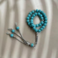 Sky blue stone Muslim prayer bracelet with 8mm beads for dhikr counting