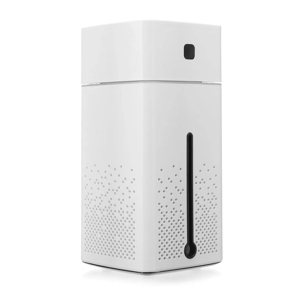 Black or white desktop humidifier with 1000ml capacity and USB power connection for home office use