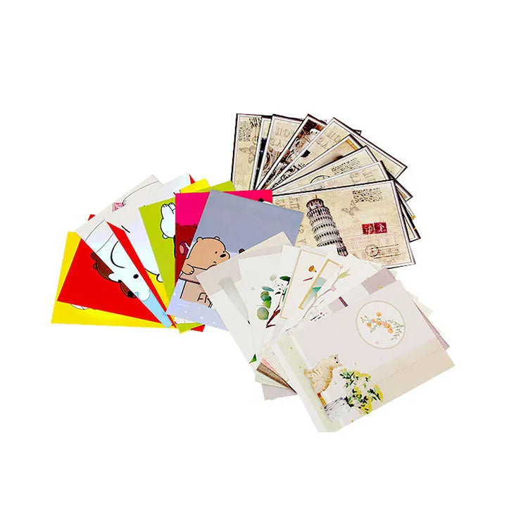 Japanese style postcard set with 9 Paris tower and historic site designs in multiple art styles