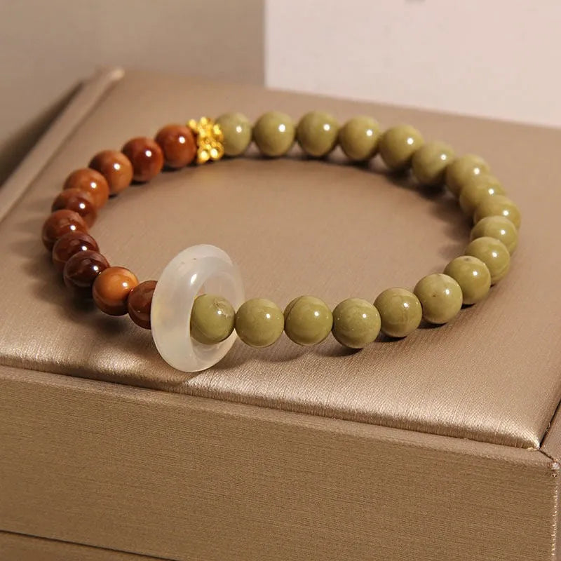 Green gradient women's bracelet with crown and diamond shapes in new Chinese style