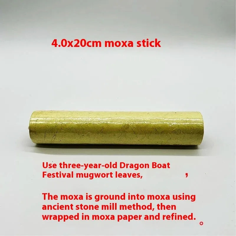 Stone moxibustion gua sha jar kit with moxa sticks, essential oil, brush, and acupoint map