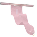 Grey and pink multi-function yoga stretching tool for shoulder, back, and hip exercises.
