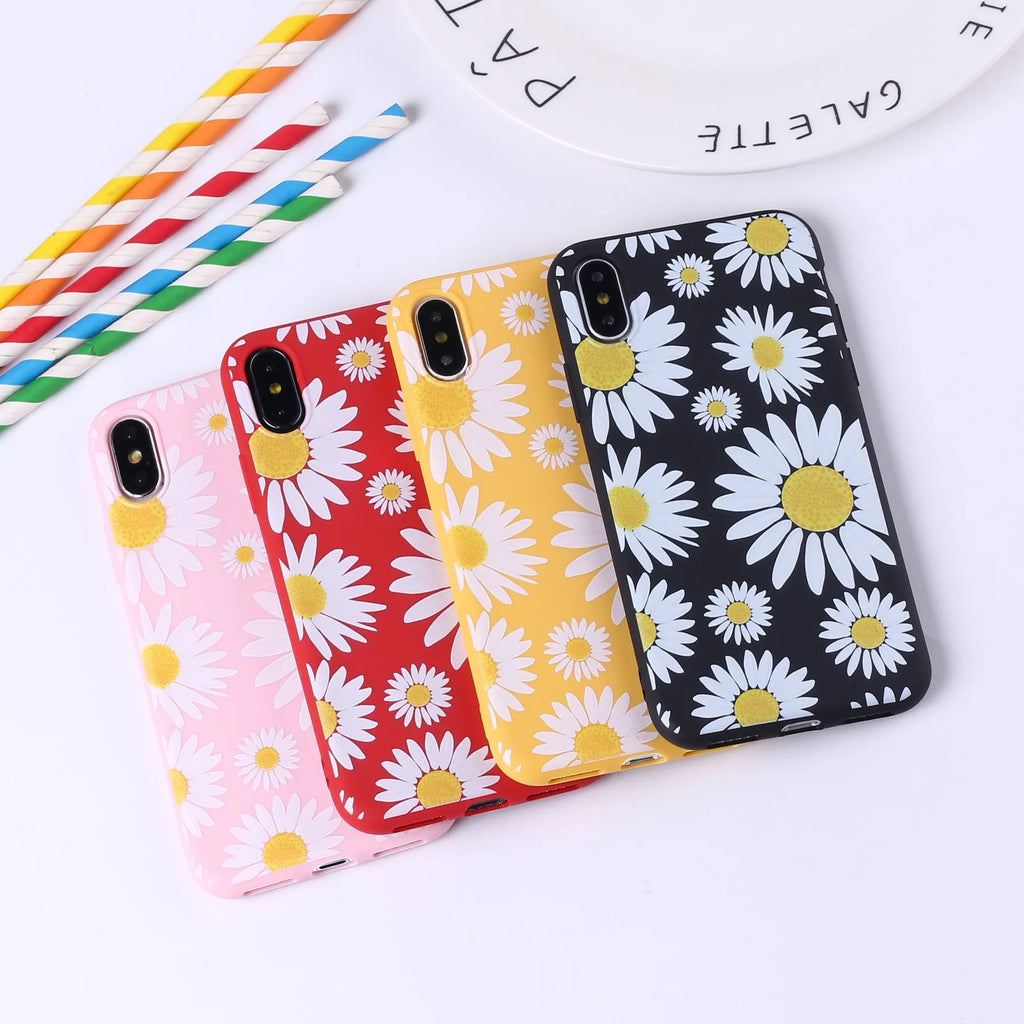 Sunflower phone case TPU back cover with painted cartoon animal design for iPhone and Samsung