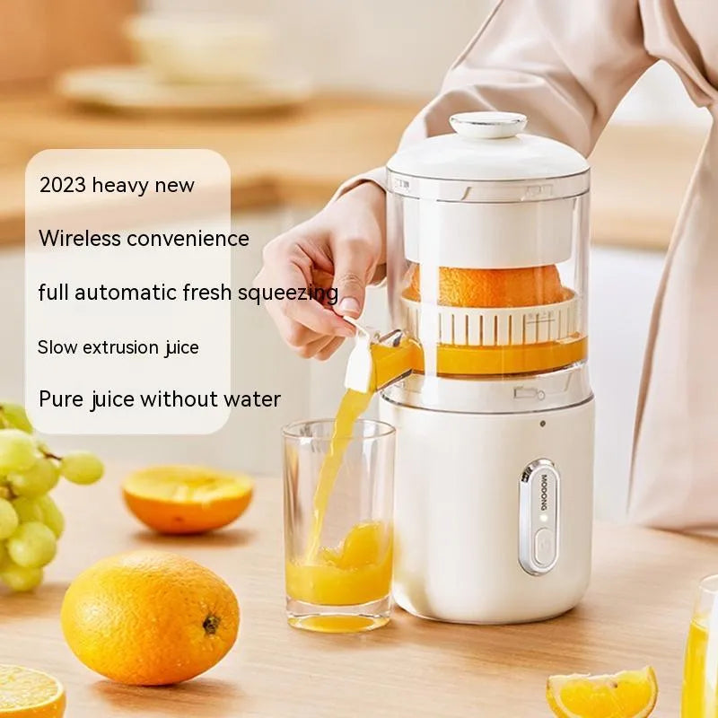 Compact green or white wireless electric juicer with USB-C charging port