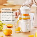 Compact green or white wireless electric juicer with USB-C charging port