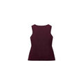 Dark red slim-fit sleeveless vest with gold buttons and textured 3D pattern fabric.