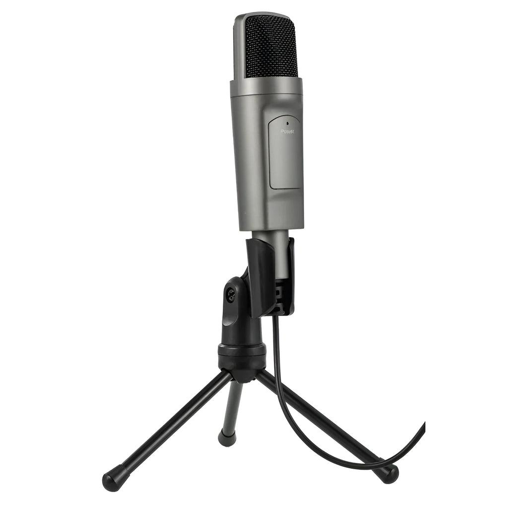 USB condenser microphone for computer desktop live recording, omnidirectional, wired, black