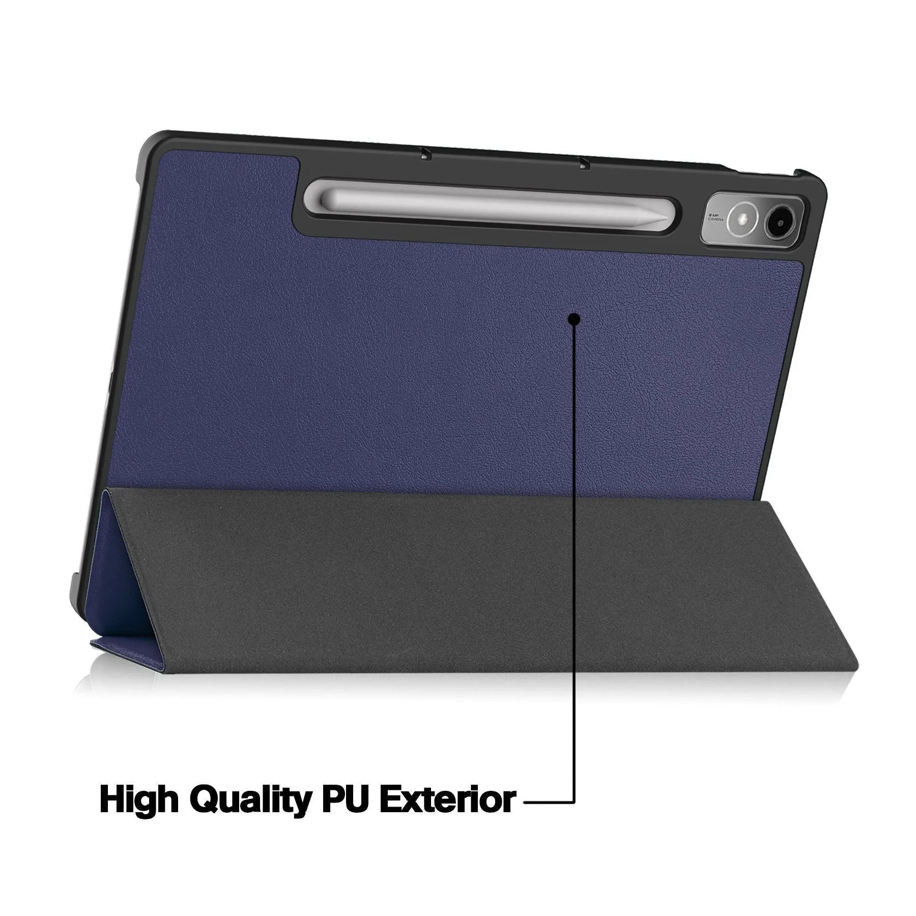 Lenovo Tab P12 protective case in apricot flower design showing magnetic bracket stand function