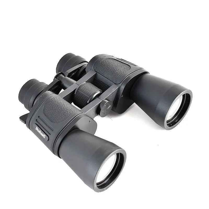 Outdoor telescope binoculars with continuous zoom in double barrel construction for high power observation
