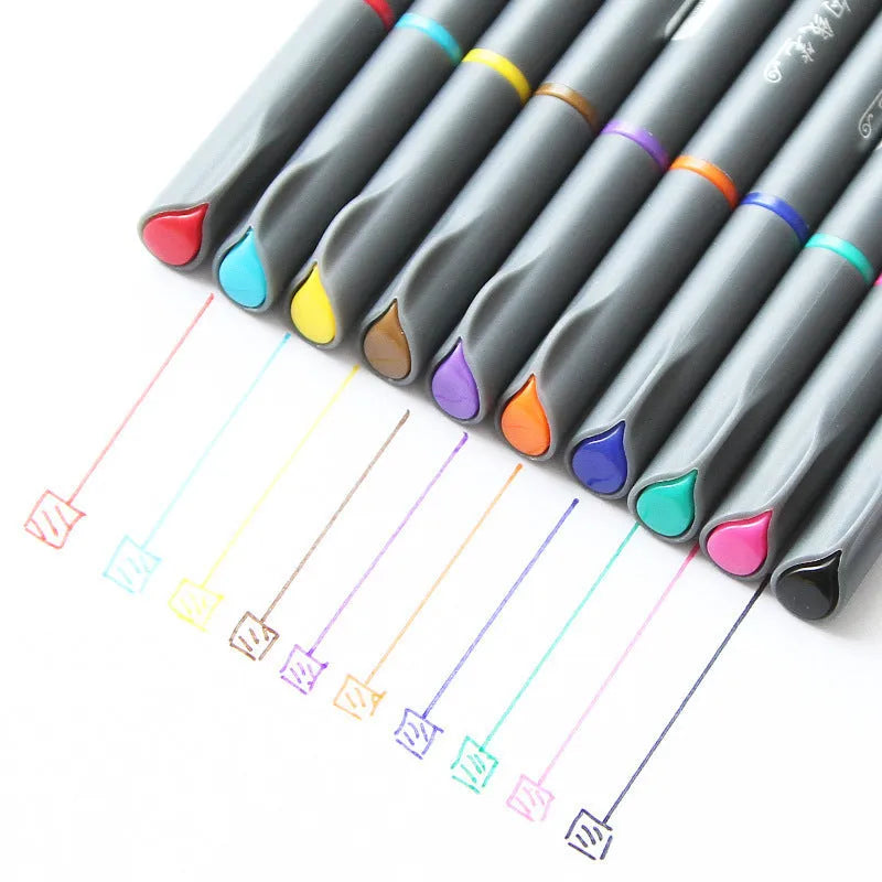 10-piece hook line technical drawing pen set with 0.38mm tips for architecture and design