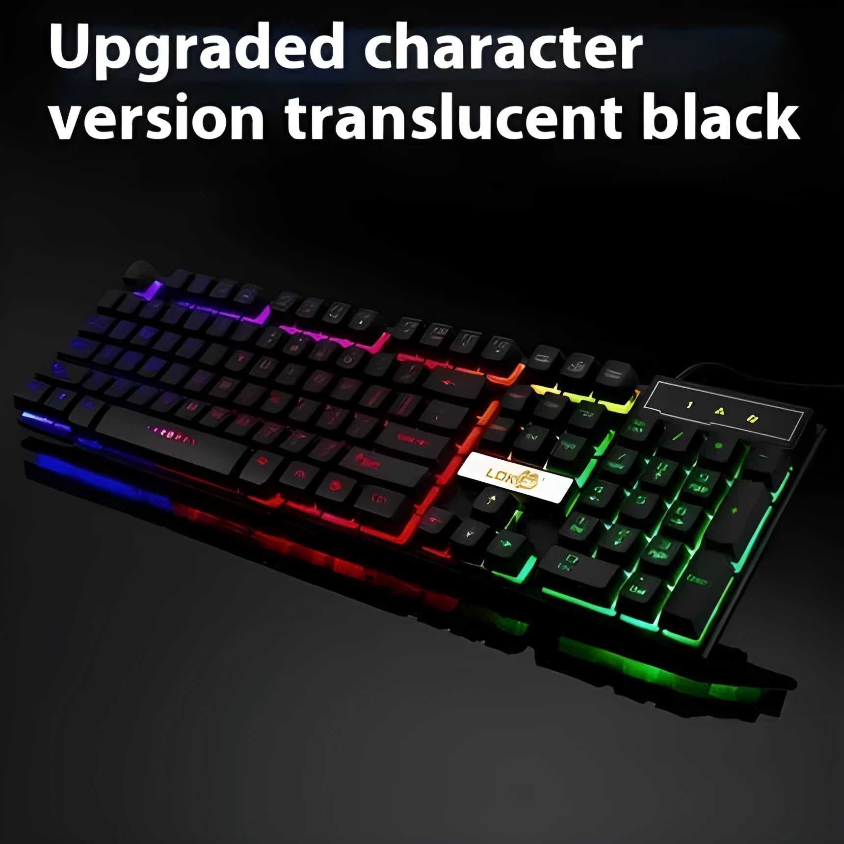 Industry mechanical gaming keyboard with glowing braided USB cable in black or white colour options