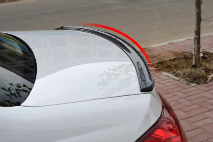 Black PU leather trim strip 3.2cm by 150cm for car tail light decoration on a vehicle exterior