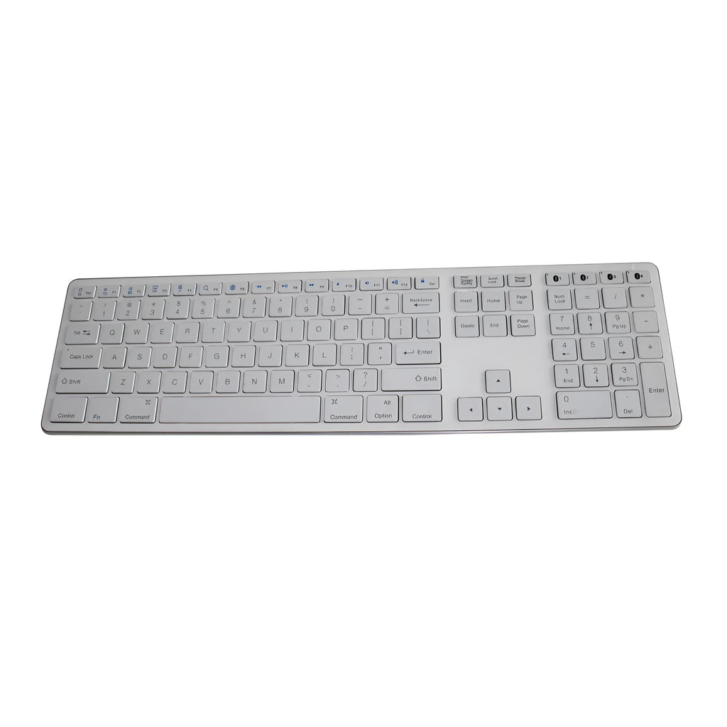 White wireless mechanical keyboard with 109 keys and three-key zone technology